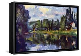 Marne Shore-Paul C?zanne-Framed Stretched Canvas