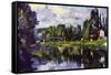 Marne Shore-Paul Cézanne-Framed Stretched Canvas