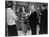 MARNIE, 1964 directed by ALFRED HITCHCOCK On the set, Tippi Hedren and Alfred Hitchcok (b/w photo)-null-Stretched Canvas