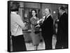 MARNIE, 1964 directed by ALFRED HITCHCOCK On the set, Tippi Hedren and Alfred Hitchcok (b/w photo)-null-Framed Stretched Canvas