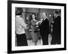 MARNIE, 1964 directed by ALFRED HITCHCOCK On the set, Tippi Hedren and Alfred Hitchcok (b/w photo)-null-Framed Photo