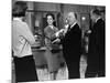 MARNIE, 1964 directed by ALFRED HITCHCOCK On the set, Tippi Hedren and Alfred Hitchcok (b/w photo)-null-Mounted Photo