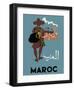 Maroc (Morocco) - Native Moroccan approaches town-Claude Fevrier-Framed Giclee Print