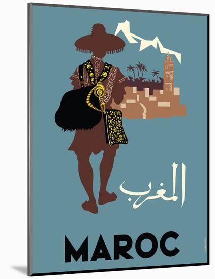 Maroc (Morocco) - Native Moroccan approaches town-Claude Fevrier-Mounted Giclee Print