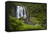 Marokopa Falls, Waitomo District, Waikato, North Island, New Zealand-David Wall-Framed Stretched Canvas