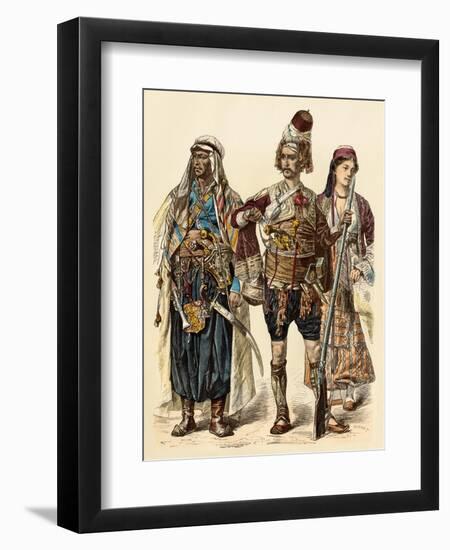 Maronite of Lebanon (Left), Armed Zeibek, and Christian Lebanese Woman-null-Framed Premium Giclee Print