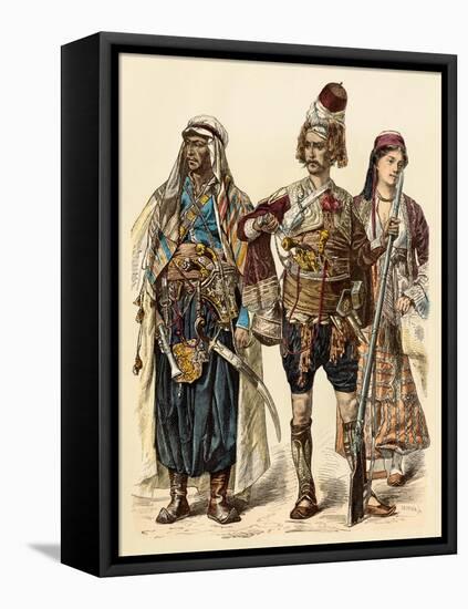 Maronite of Lebanon (Left), Armed Zeibek, and Christian Lebanese Woman-null-Framed Stretched Canvas