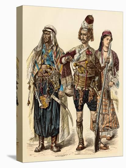 Maronite of Lebanon (Left), Armed Zeibek, and Christian Lebanese Woman-null-Stretched Canvas