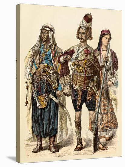 Maronite of Lebanon (Left), Armed Zeibek, and Christian Lebanese Woman-null-Stretched Canvas