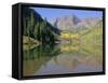 Maroon Bells, Aspen, Colorado, Rocky Mountains, USA-Jean Brooks-Framed Stretched Canvas