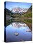 Maroon Bells From Maroon Lake, Maroon Bells-Snowmass Wilderness, Colorado, USA-Jamie & Judy Wild-Stretched Canvas