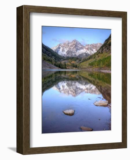 Maroon Bells From Maroon Lake, Maroon Bells-Snowmass Wilderness, Colorado, USA-Jamie & Judy Wild-Framed Photographic Print