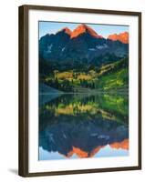 Maroon Bells Just as the Sun Was Rising-Brad Beck-Framed Photographic Print