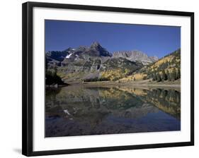 Maroon Bells Reflected in Crater Lake With Fall Color, White River National Forest, Colorado, USA-James Hager-Framed Photographic Print