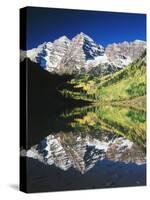 Maroon Bells Reflected in Maroon Lake, White River National Forest, Colorado, USA-Adam Jones-Stretched Canvas