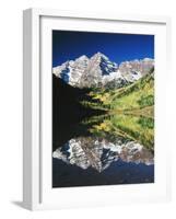 Maroon Bells Reflected in Maroon Lake, White River National Forest, Colorado, USA-Adam Jones-Framed Photographic Print