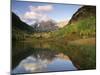 Maroon Bells Reflected in Maroon Lake, White River National Forest, Colorado, USA-Adam Jones-Mounted Premium Photographic Print