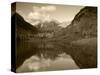 Maroon Bells Reflected in Maroon Lake, White River National Forest, Colorado, USA-Adam Jones-Stretched Canvas