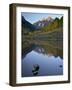 Maroon Bells Reflected in Maroon Lake With Fall Color, White River National Forest, Colorado, USA-James Hager-Framed Photographic Print