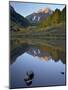 Maroon Bells Reflected in Maroon Lake With Fall Color, White River National Forest, Colorado, USA-James Hager-Mounted Photographic Print