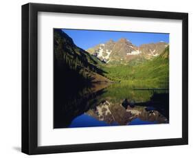 Maroon Bells Reflecting onto Lake-James Randklev-Framed Photographic Print