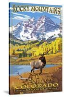 Maroon Bells - Rocky Mountain National Park-Lantern Press-Stretched Canvas