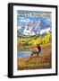 Maroon Bells - Rocky Mountain National Park-Lantern Press-Framed Art Print