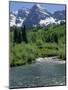 Maroon Bells Seen from Stream Rushing to Feed Maroon Lake Nearby, Rocky Mountains, USA-Nedra Westwater-Mounted Photographic Print