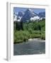 Maroon Bells Seen from Stream Rushing to Feed Maroon Lake Nearby, Rocky Mountains, USA-Nedra Westwater-Framed Photographic Print