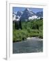 Maroon Bells Seen from Stream Rushing to Feed Maroon Lake Nearby, Rocky Mountains, USA-Nedra Westwater-Framed Photographic Print