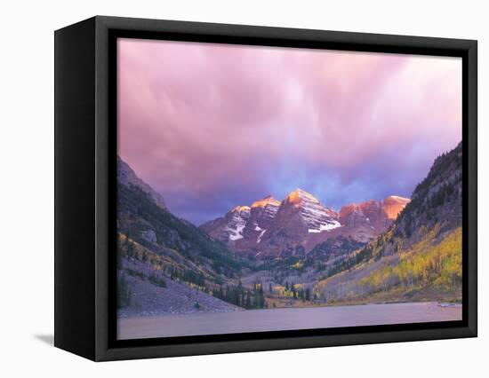 Maroon Bells Snowmass Wilderness at Dawn, Colorado, USA-Rob Tilley-Framed Stretched Canvas