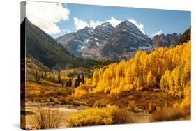 Maroon Bells-Snowmass Wilderness in Aspen, Colorado in autumn.-Mallorie Ostrowitz-Stretched Canvas