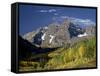 Maroon Bells With Fall Color, White River National Forest, Colorado, USA-James Hager-Framed Stretched Canvas