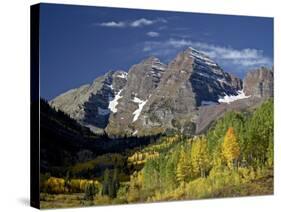 Maroon Bells With Fall Color, White River National Forest, Colorado, USA-James Hager-Stretched Canvas