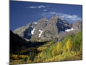 Maroon Bells With Fall Color, White River National Forest, Colorado, USA-James Hager-Mounted Photographic Print