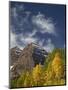 Maroon Bells with Fall Color, White River National Forest, Colorado-James Hager-Mounted Photographic Print