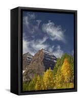 Maroon Bells with Fall Color, White River National Forest, Colorado-James Hager-Framed Stretched Canvas