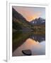 Maroon Bells with Fall Colors During a Clearing Storm in the Evening, White River National Forest-James Hager-Framed Premium Photographic Print