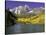 Maroon Lake and Autumn Foliage, Maroon Bells, CO-David Carriere-Stretched Canvas