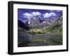 Maroon Lake and Autumn Foliage, Maroon Bells, CO-David Carriere-Framed Premium Photographic Print