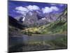 Maroon Lake and Autumn Foliage, Maroon Bells, CO-David Carriere-Mounted Photographic Print