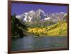 Maroon Lake and Autumn Foliage, Maroon Bells, CO-David Carriere-Framed Photographic Print