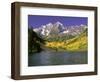 Maroon Lake and Autumn Foliage, Maroon Bells, CO-David Carriere-Framed Photographic Print