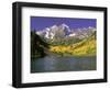 Maroon Lake and Autumn Foliage, Maroon Bells, CO-David Carriere-Framed Photographic Print