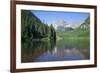 Maroon Lake and Maroon Bells Peaks in the background, Maroon Bells Scenic Area, Colorado, United St-Richard Maschmeyer-Framed Photographic Print