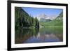 Maroon Lake and Maroon Bells Peaks in the background, Maroon Bells Scenic Area, Colorado, United St-Richard Maschmeyer-Framed Photographic Print