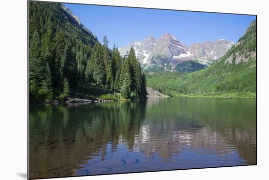 Maroon Lake and Maroon Bells Peaks in the background, Maroon Bells Scenic Area, Colorado, United St-Richard Maschmeyer-Mounted Photographic Print