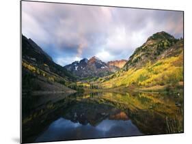 Maroon Lake, View of Autumn Aspens, White River National Forest, Colorado, USA-Stuart Westmorland-Mounted Photographic Print