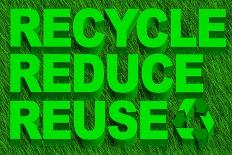 Recycle Reuse and Reduce Word over Green Grass-marphotography-Framed Art Print