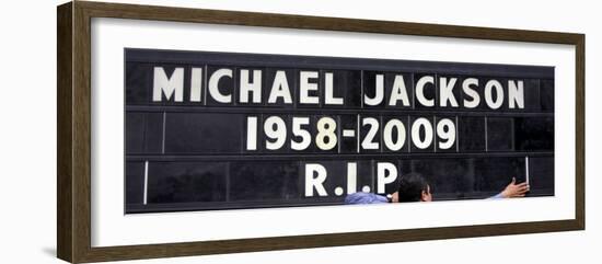 Marquee Tribute to Michael Jackson, Hotel near Staples Center, July 7, 2009-null-Framed Premium Photographic Print